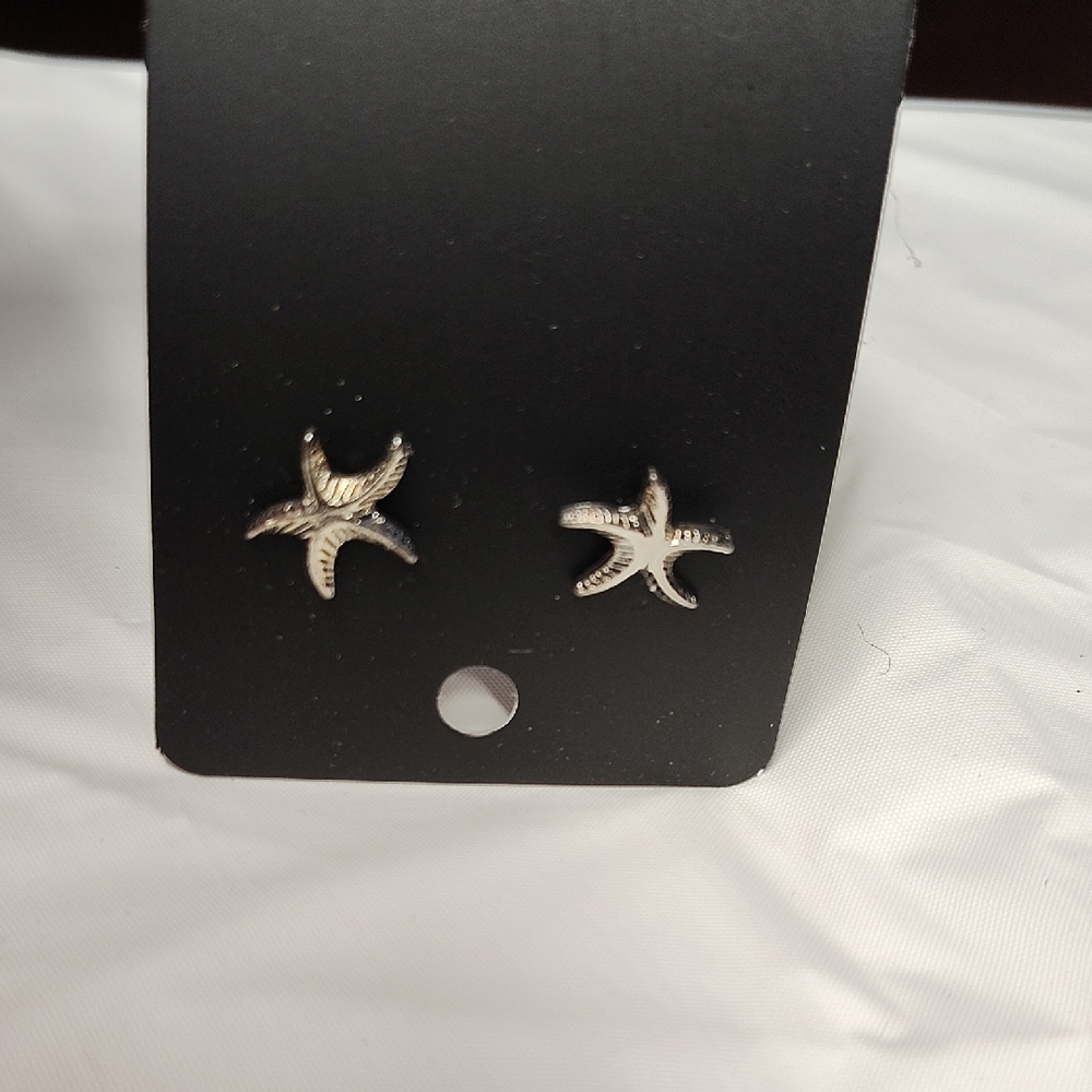 Silver Starfish Stud Earrings